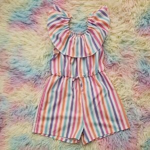 Cute Pastel Stripe Romper EUC